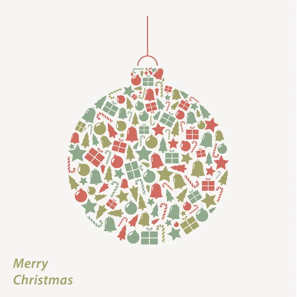 ベクトルのクリスマス カード。fre の象徴的なクリスマスの正方形の背景 — ストックベクタ
