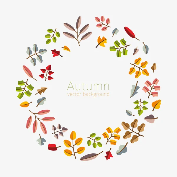 Vector autumn template. Modern stylized colorful leafs. — Stock Vector