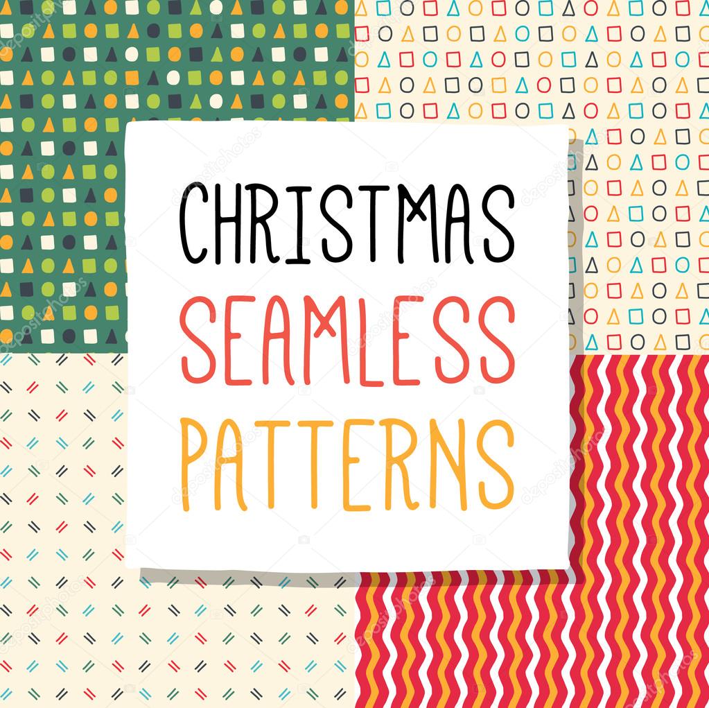 Collection of vector seamless patterns. 