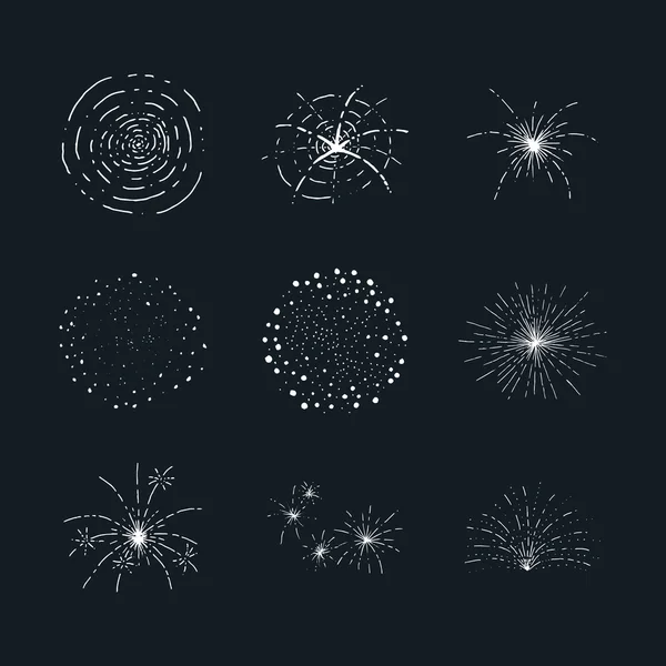 Éléments de feux d'artifice vectoriels — Image vectorielle