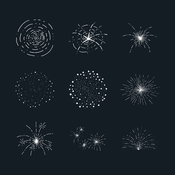Vector fireworks elements