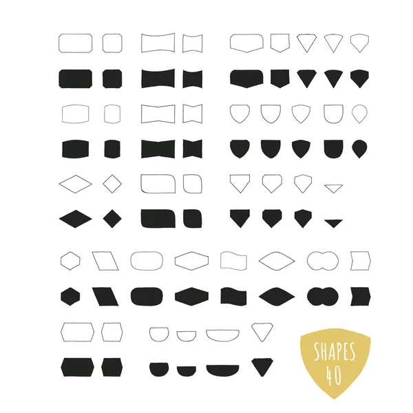 Formes vectorielles illustrées à la main — Image vectorielle