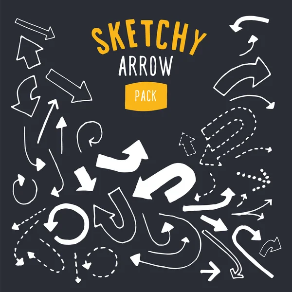 Hand drawn vector arrow set. — Stock Vector