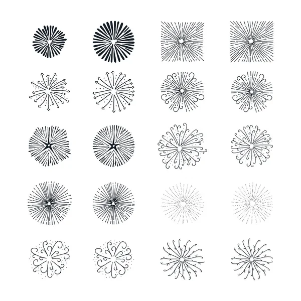 Elementos de fuegos artificiales vectoriales — Archivo Imágenes Vectoriales