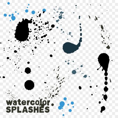 İzole suluboya damlar. 