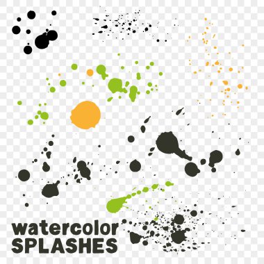 İzole suluboya damlar. 