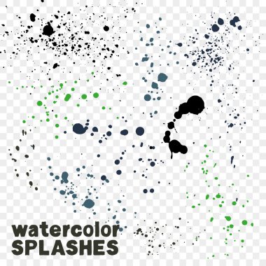 İzole suluboya damlar. 