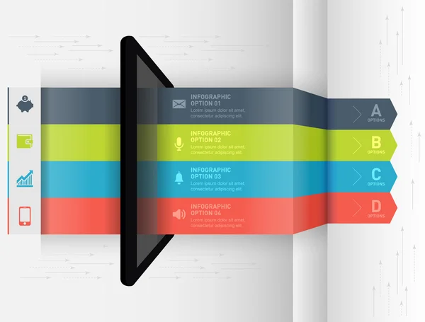Záložka-Infographic-01moderní infografické obchodní origami styl s volbami. lze použít pro rozložení pracovního postupu, diagram, možnosti číslování, možnosti kroku, návrh webu, informační grafiku. — Stockový vektor