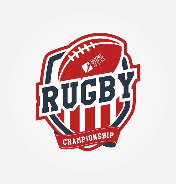 Rugby logo vektör, futbol rozeti logo şablonu — Stok Vektör