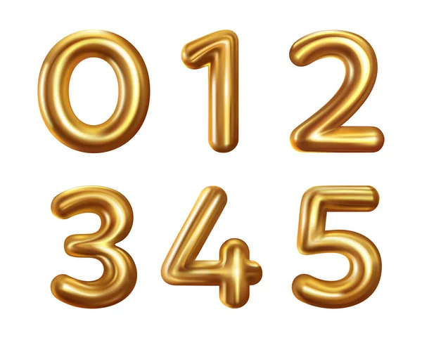 Golden Number Balloons — Stock Vector