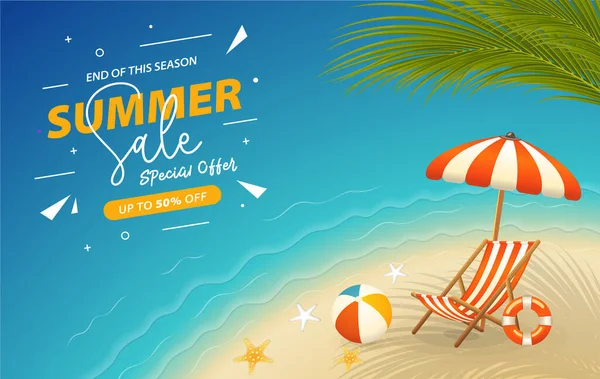 Banner Venta Verano Fin Temporada — Vector de stock