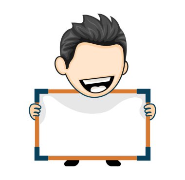 Boş karikatür karakter tasarımı kavramına sahip bir iş adamı.