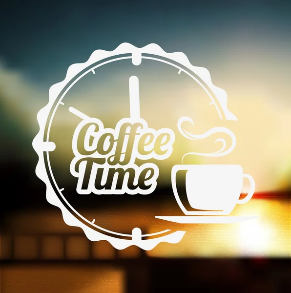 Diseño de etiqueta de café premium sobre fondo de desenfoque — Vector de stock