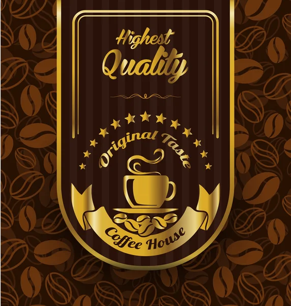 Premium coffee label over vintage background — Stock Vector