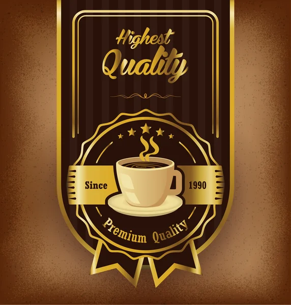 Premium coffee label design over vintage background — Stock Vector