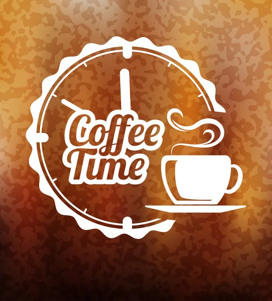 Diseño de etiqueta premium de tiempo de café, diseño de etiqueta de café premium sobre fondo abstracto — Vector de stock
