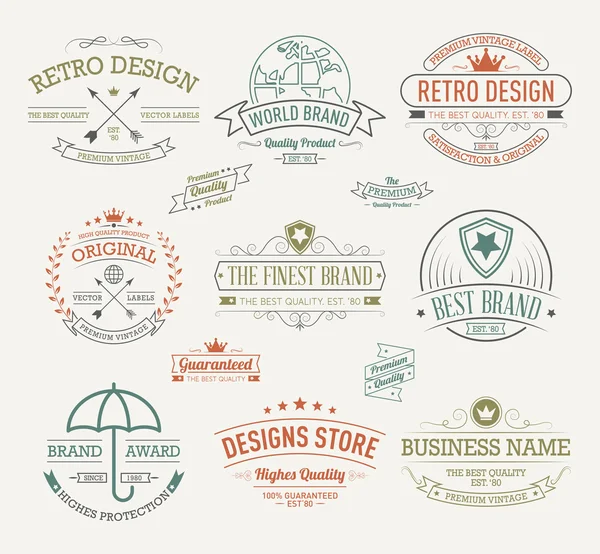 Vintage banners and frames hand drawn set — Stock Vector