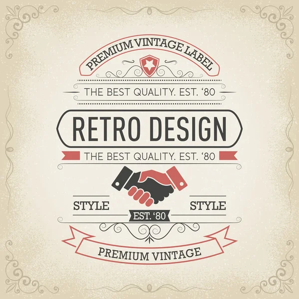 Vintage banners hand getrokken — Stockvector