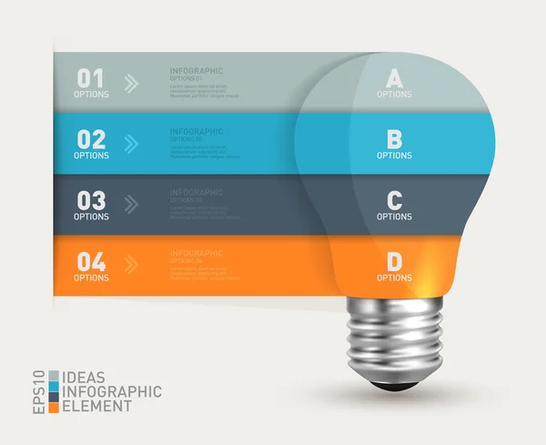 Infographic sjabloon lampen banner concept — Stockvector