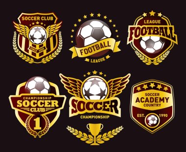 Set of Soccer Football Crests and Logo Emblem Designs clipart