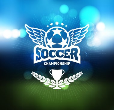 Futbol futbol tipografi rozet tasarım öğesi