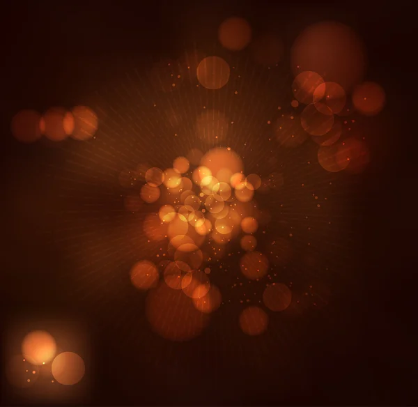 Fond abstrait festif avec des lumières et des étoiles bokeh déconcentrées — Image vectorielle