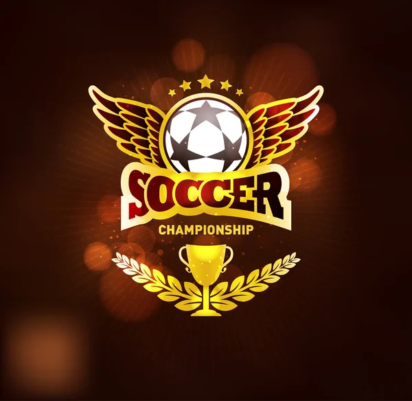 Vainqueur du championnat de football Gold Emblem — Image vectorielle