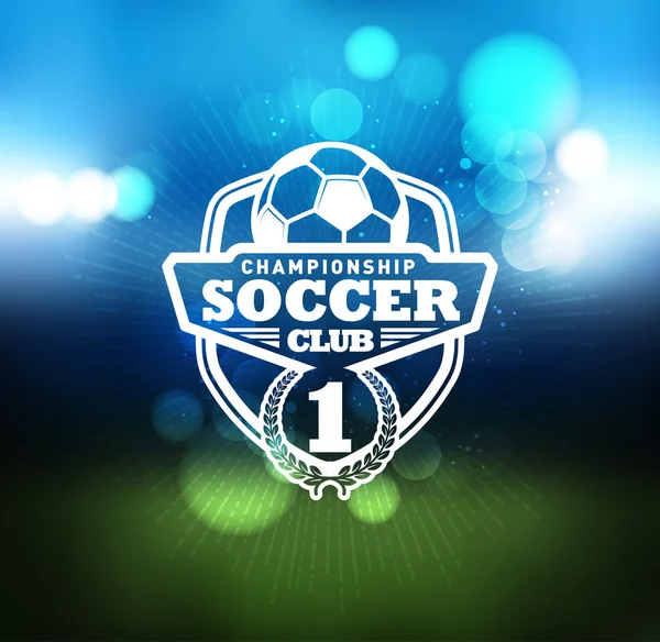 サッカー サッカー タイポグラフィー バッジ デザイン要素 — ストックベクタ