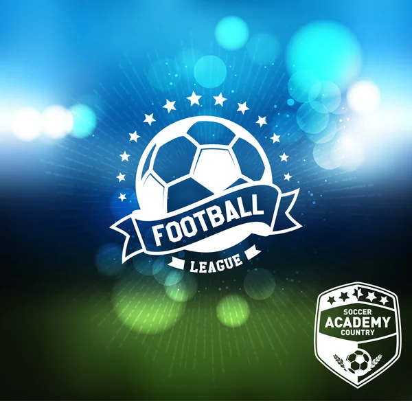 サッカー サッカー タイポグラフィー バッジ デザイン要素 — ストックベクタ
