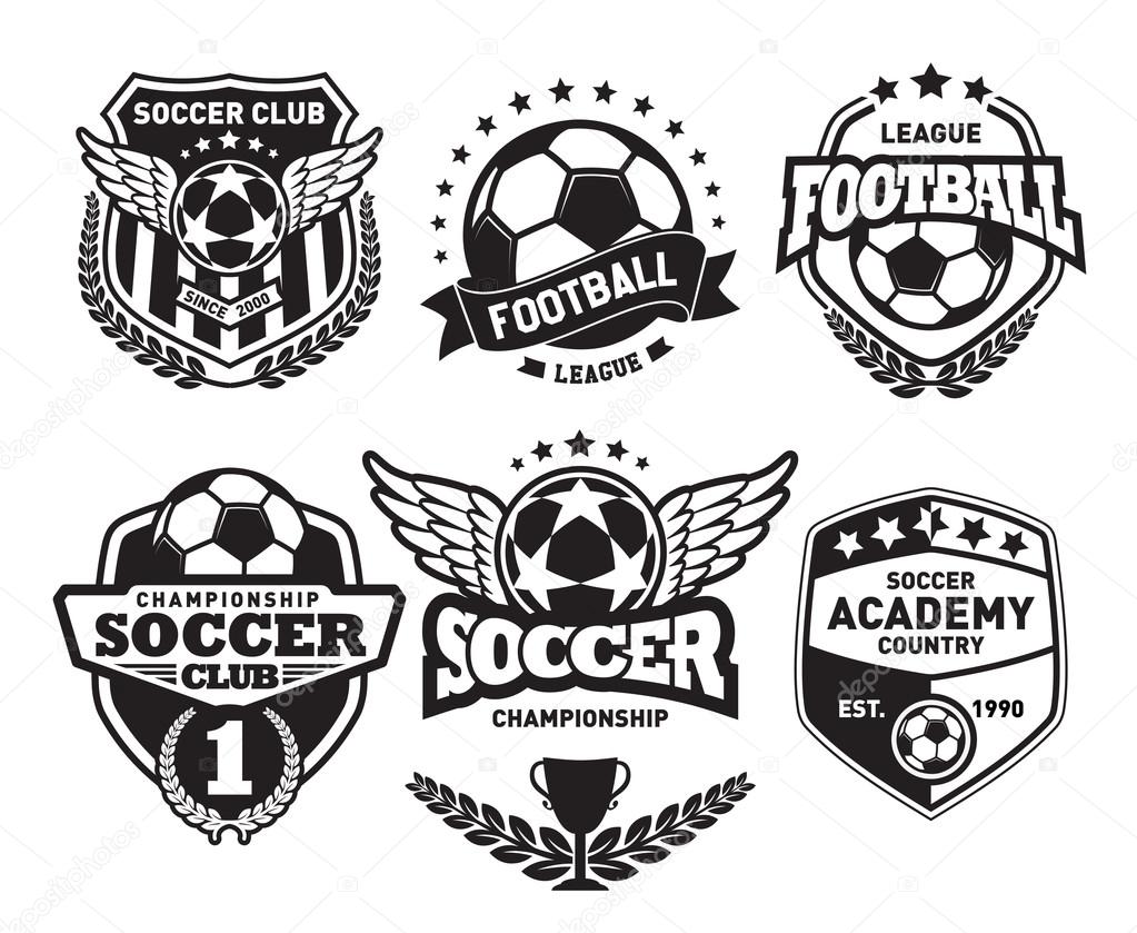 Set of Soccer Football Crests and Logo Emblem Designs