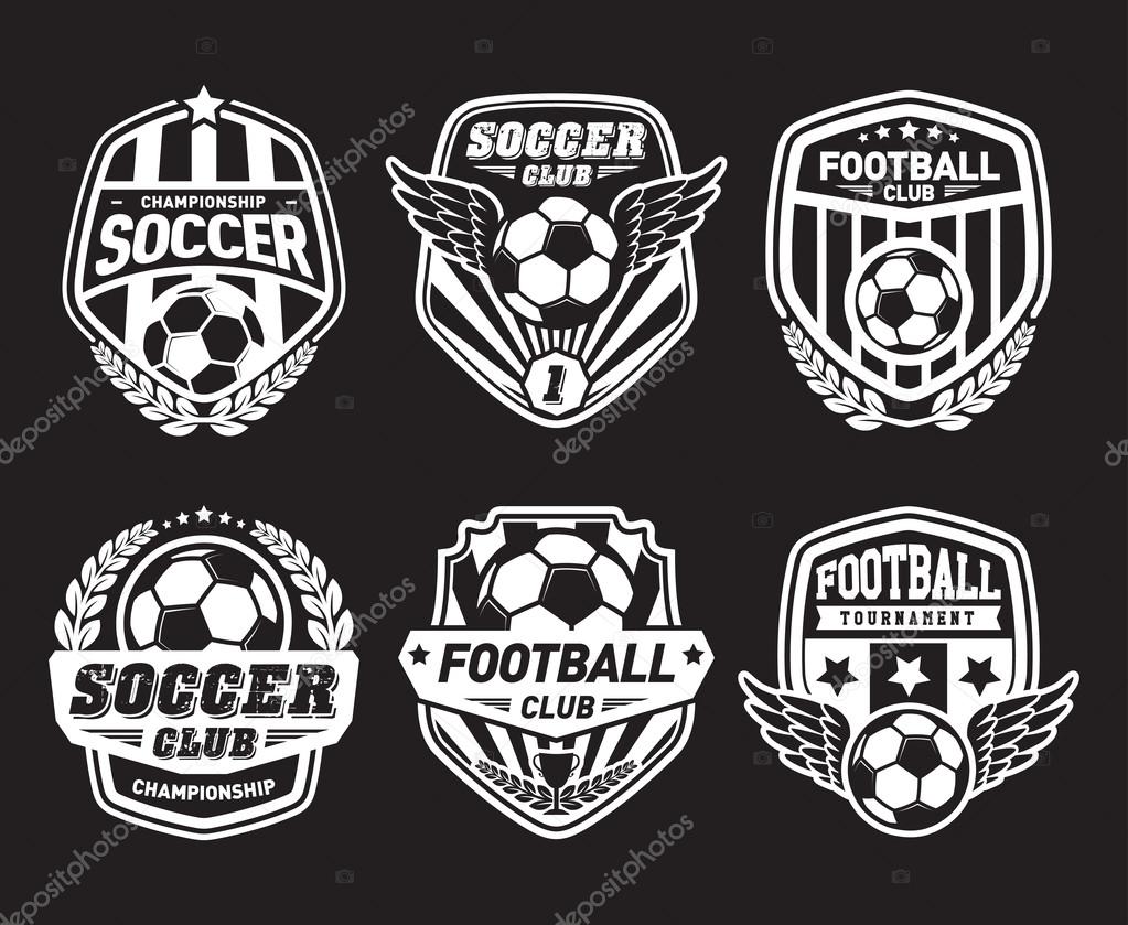 Set of Soccer Football Crests and Logo Emblem Designs. Football Soccer Badges, Patches and Emblem Vector Set. Vector Illustration EPS-10.