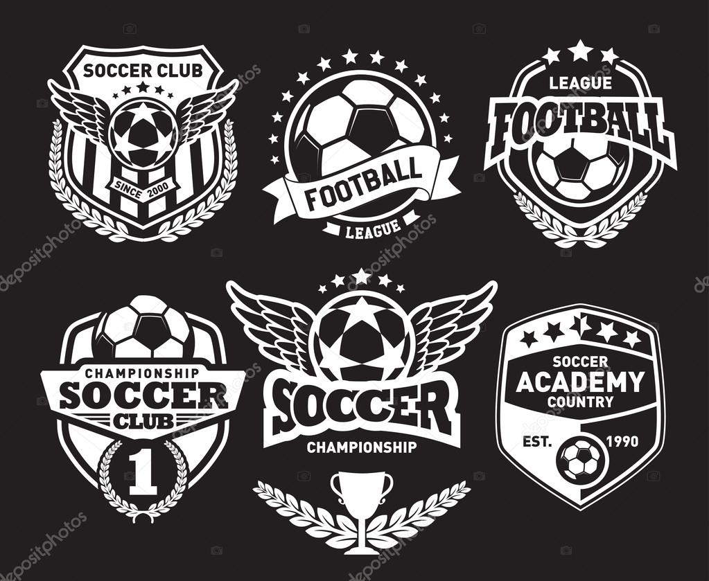 Set of Soccer Football Crests and Logo Emblem Designs