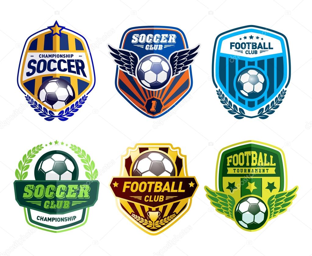 Set of Soccer Football Crests and Logo Emblem Designs