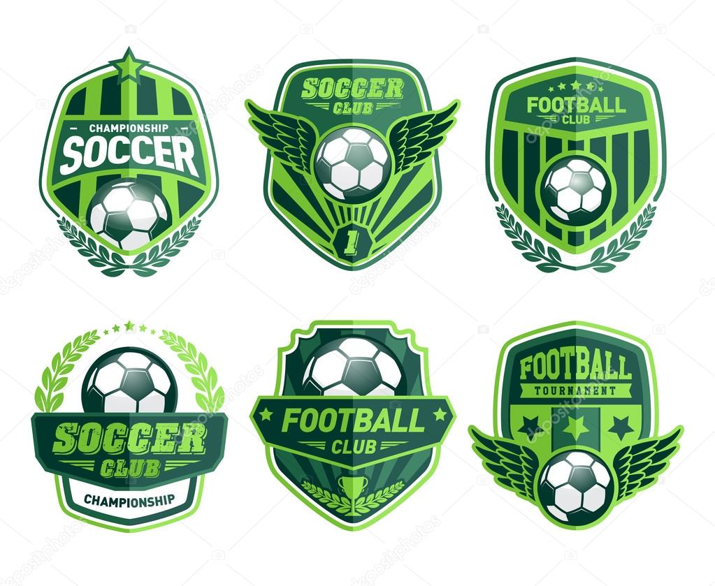 Set of Soccer Football Crests and Logo Emblem Designs. Football Soccer Badges, Patches and Emblem Vector Set. Vector Illustration EPS-10.