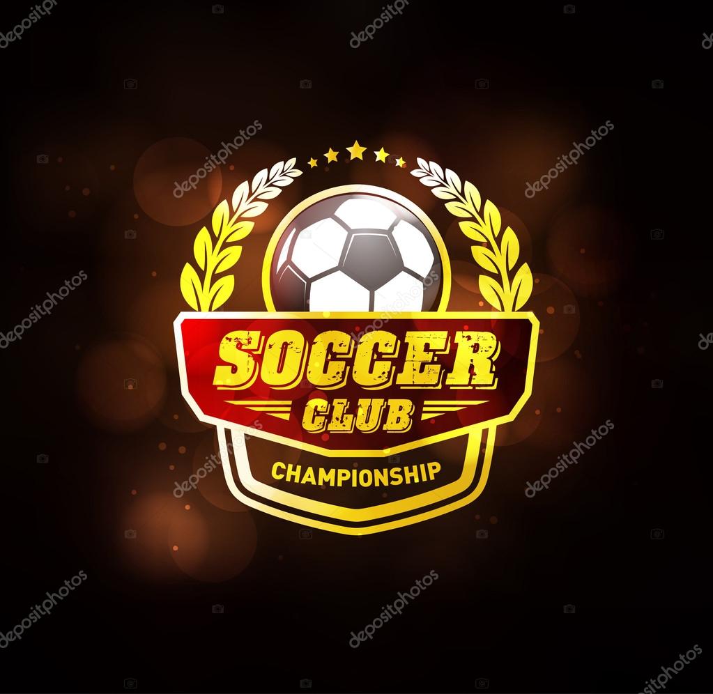 Football Championship Winner Gold Emblem, Set of soccer football crests and logo emblem designs. Vector Illustration EPS-10