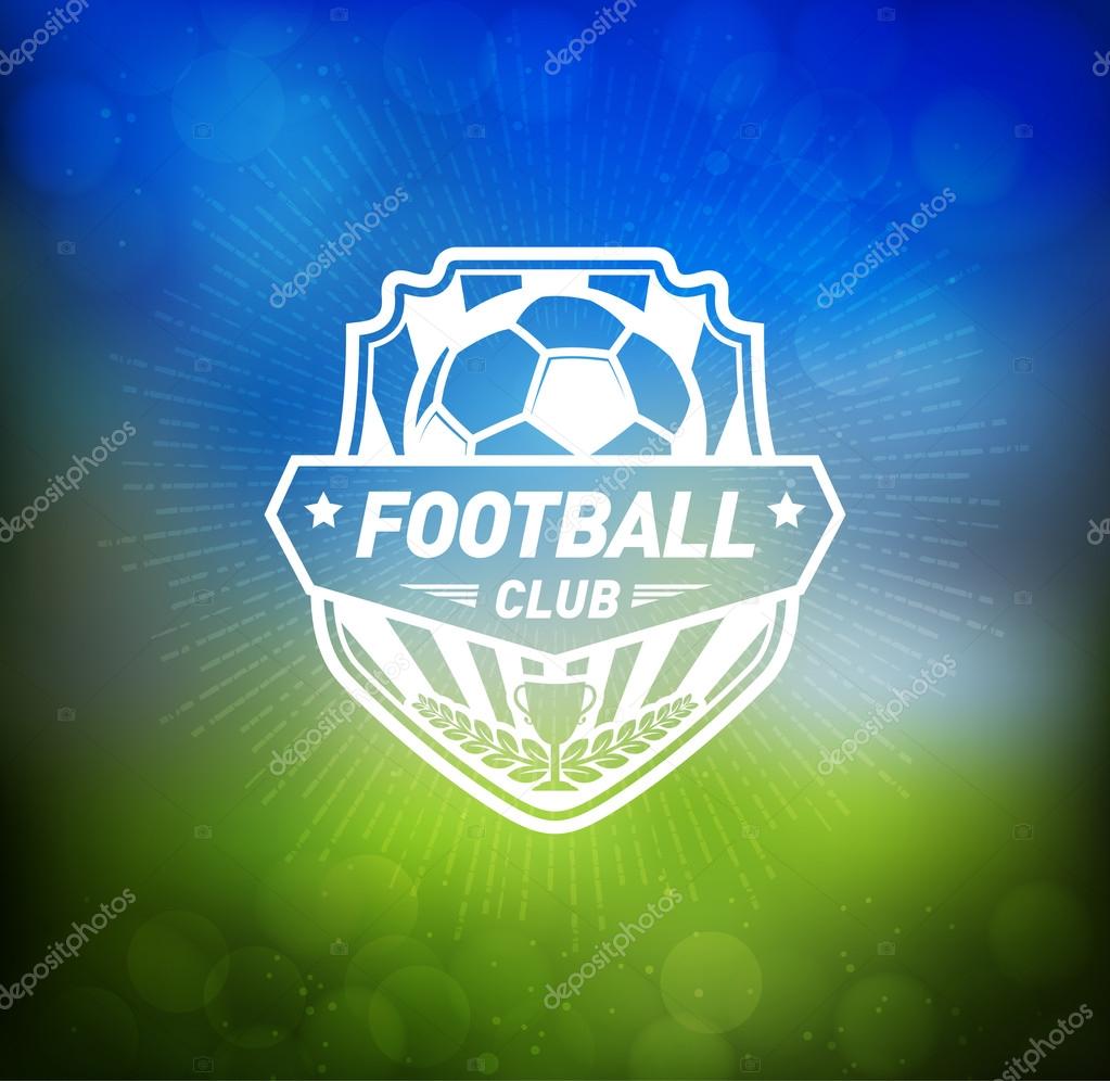 Soccer Football Typography Badge Design Element. Sports Background with Soccer Stadium and Labels, vector illustration eps-10