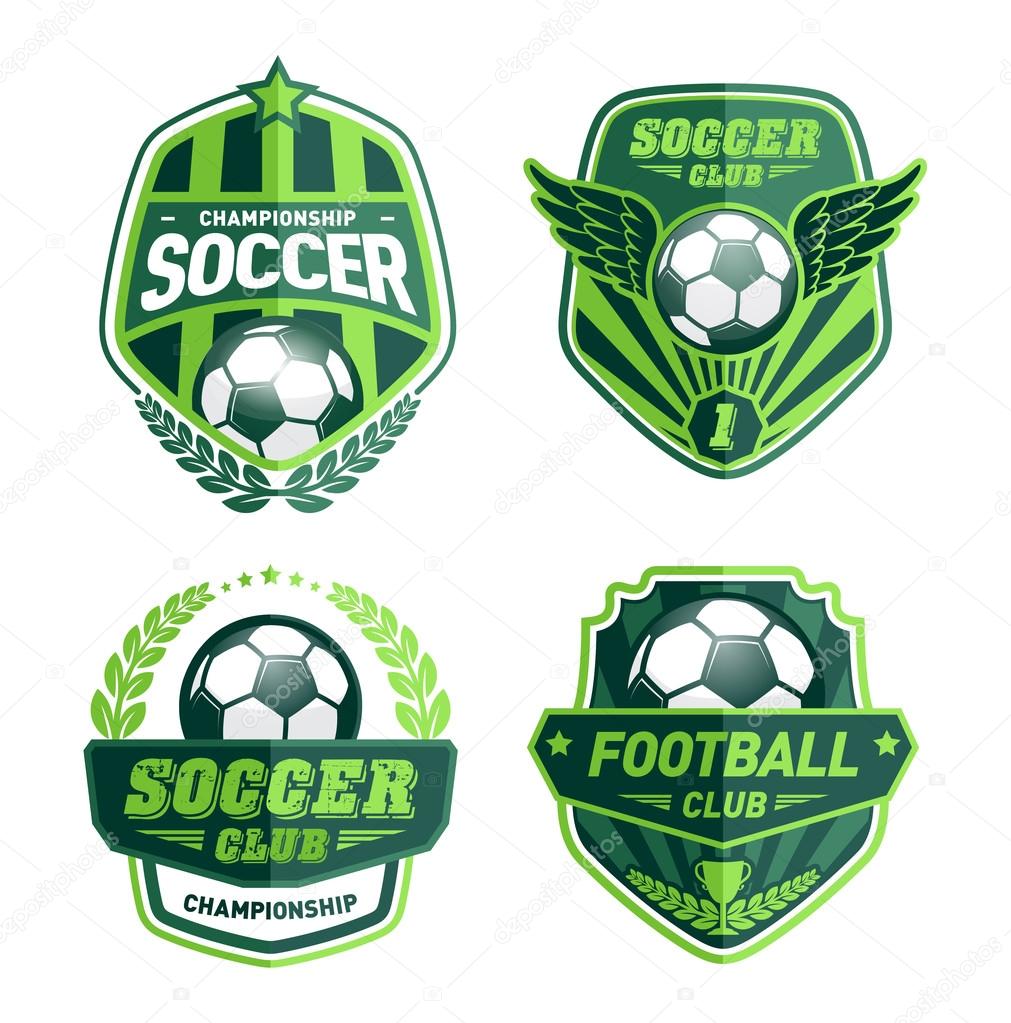 Set of Soccer Football Crests and Logo Emblem Designs
