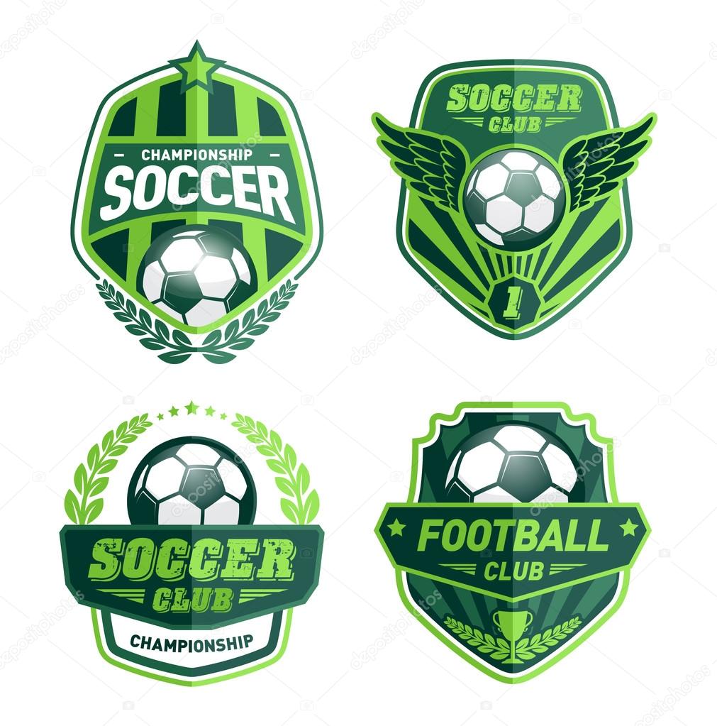 Set of Soccer Football Crests and Logo Emblem Designs. Football Soccer Badges, Patches and Emblem Vector Set. Vector Illustration EPS-10.