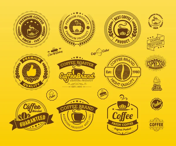 Premium Coffee Labels and Badges — Stock Vector
