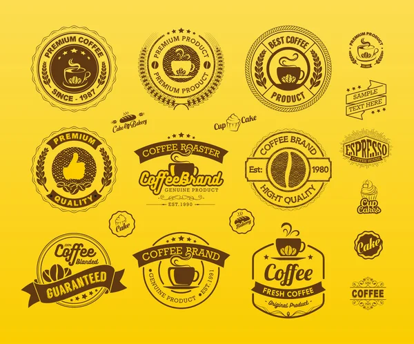 Etiquetas e insignias de café premium — Vector de stock