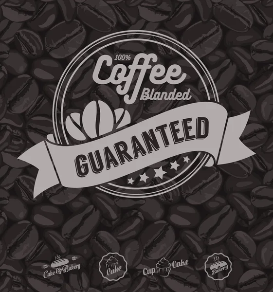 Vector Coffee Labels Isolated Coffee Beans Background — ストックベクタ
