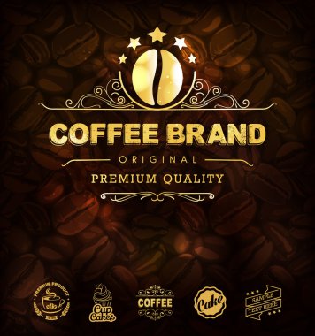 Altın kahve Etiketler vektör