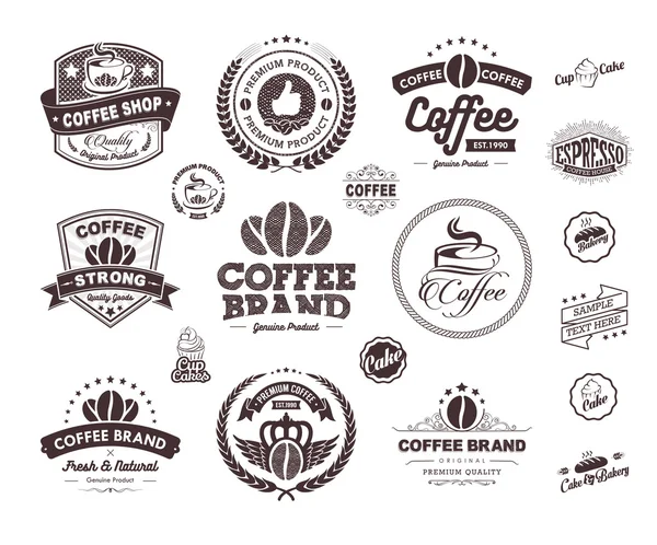 Преміум кавові етикетки та значки — стоковий вектор