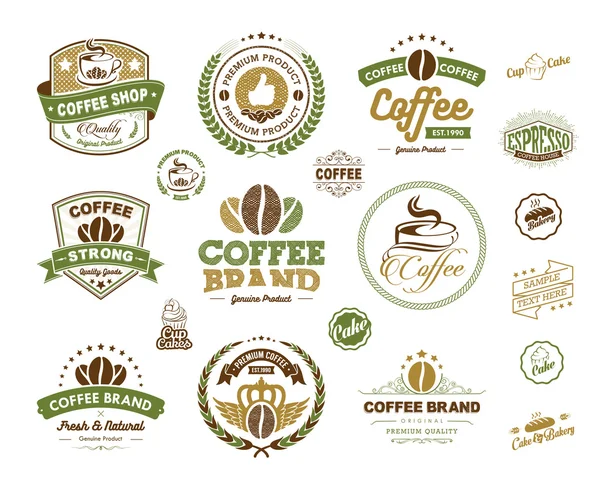 Premium Coffee Labels and Badges — Wektor stockowy