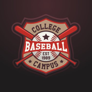 Spor takımı için beyzbol logo şablonu