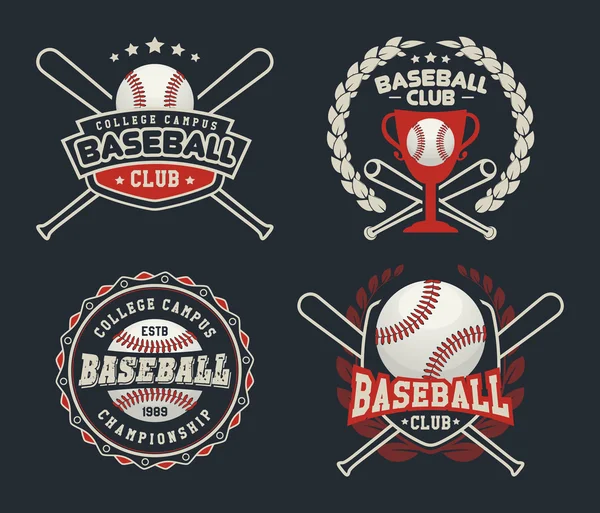 Baseballabzeichen-Logo-Design passend für Logos, Abzeichen, Banner, Embleme, Etiketten, Abzeichen und T-Shirt-Design — Stockvektor