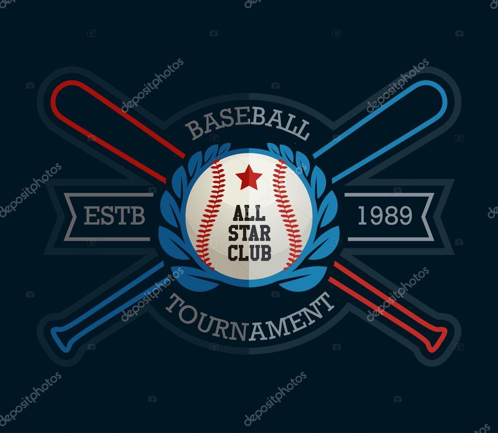Baseball logo template for sports team, vector illustration eps-10.