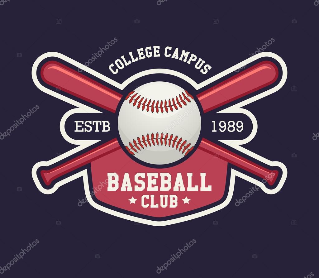 Baseball logo template for sports team, vector illustration eps-10.