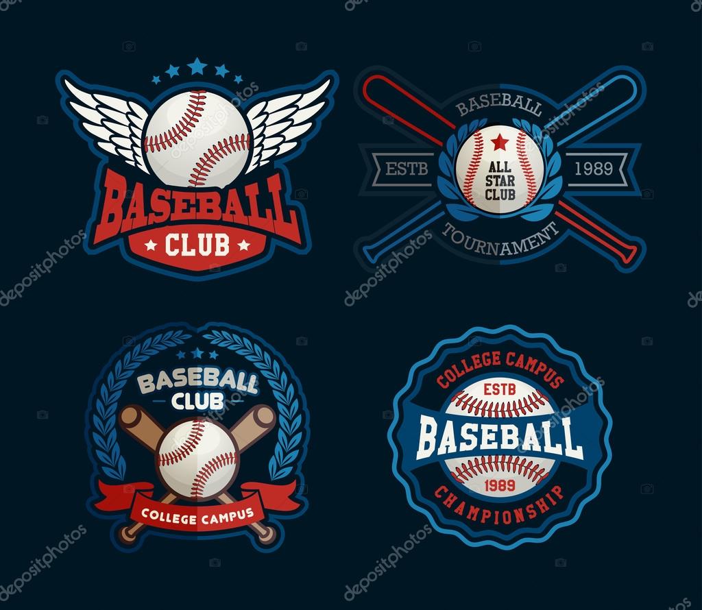 Baseball vector, Baseball badges set, sports template with ball and bats for baseball, vector illustration eps-10.