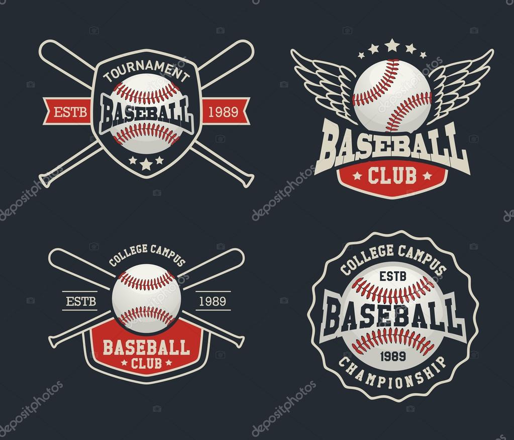 Baseball badge logo design suitable for logos, badge, banner, emblem, label, insignia and T-shirt design, vector illustration eps-10.